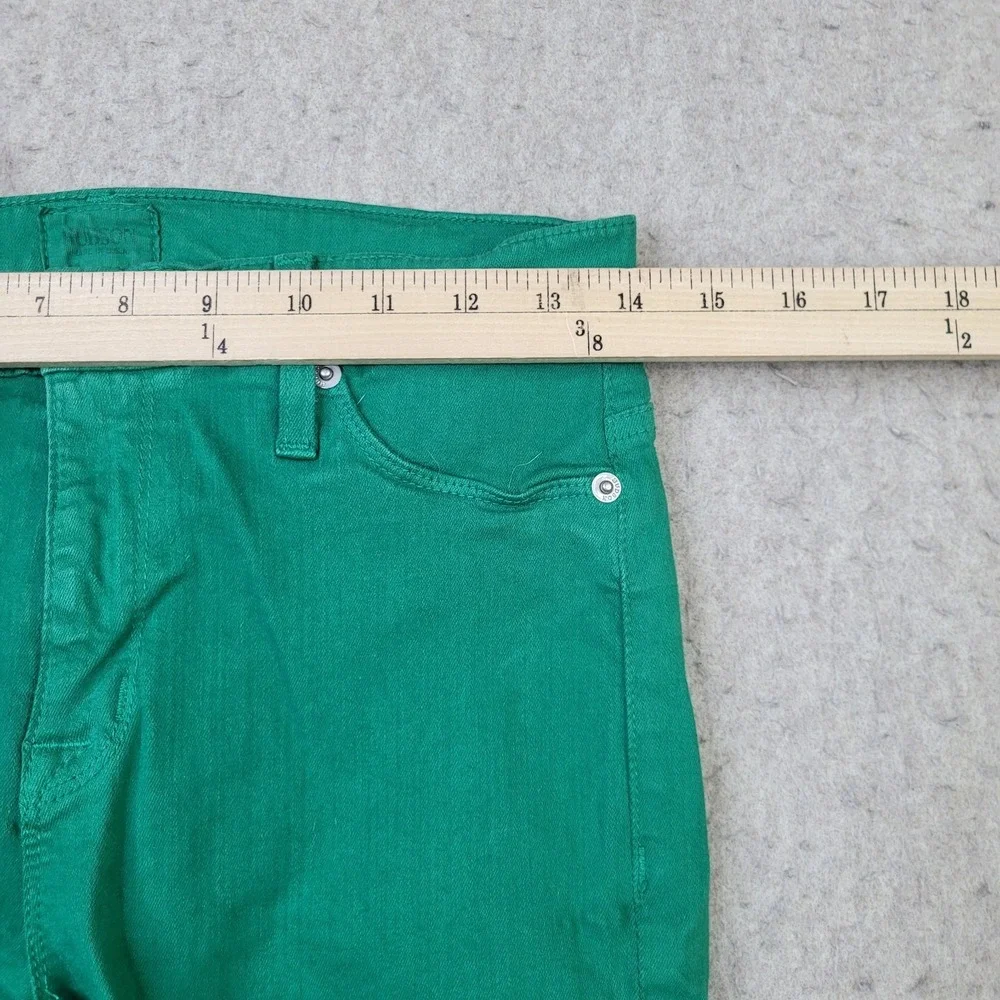 Hudson Nico Women's Size 28 Green Denim Midrise Super Skinny Jeans St Pattys Day
